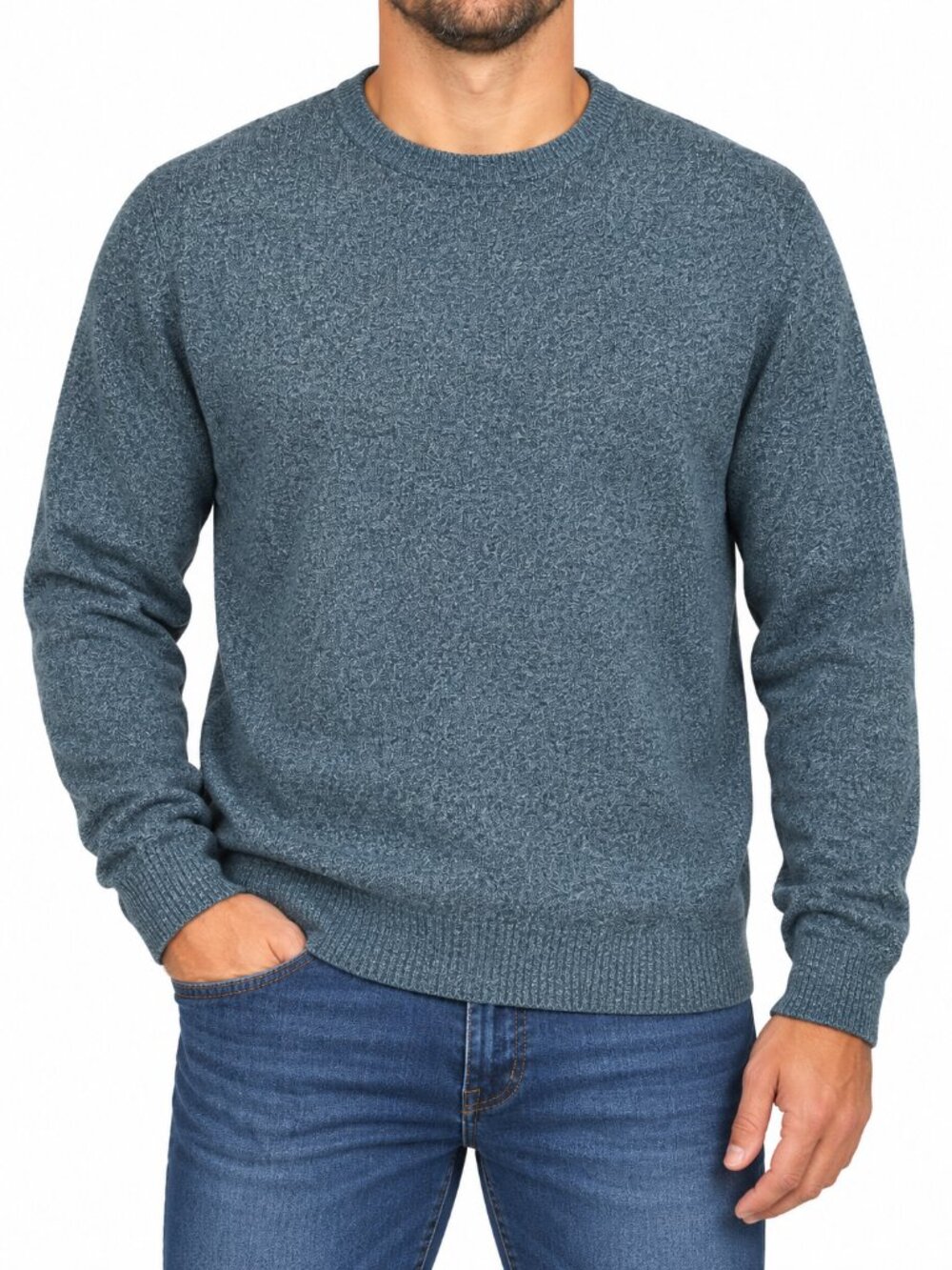 Dockers Men’s Cotton Blend Heathered Crew Neck Knit Sweater Green White | XXL